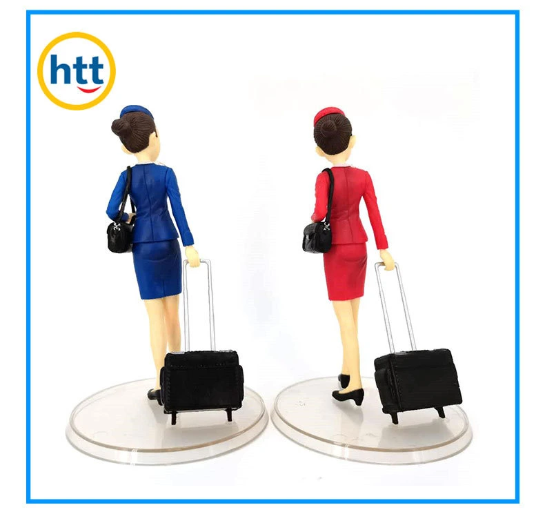 Customized Airline Stewardess Figure Air Hostess Figure PVC Plastic Toy for Collection