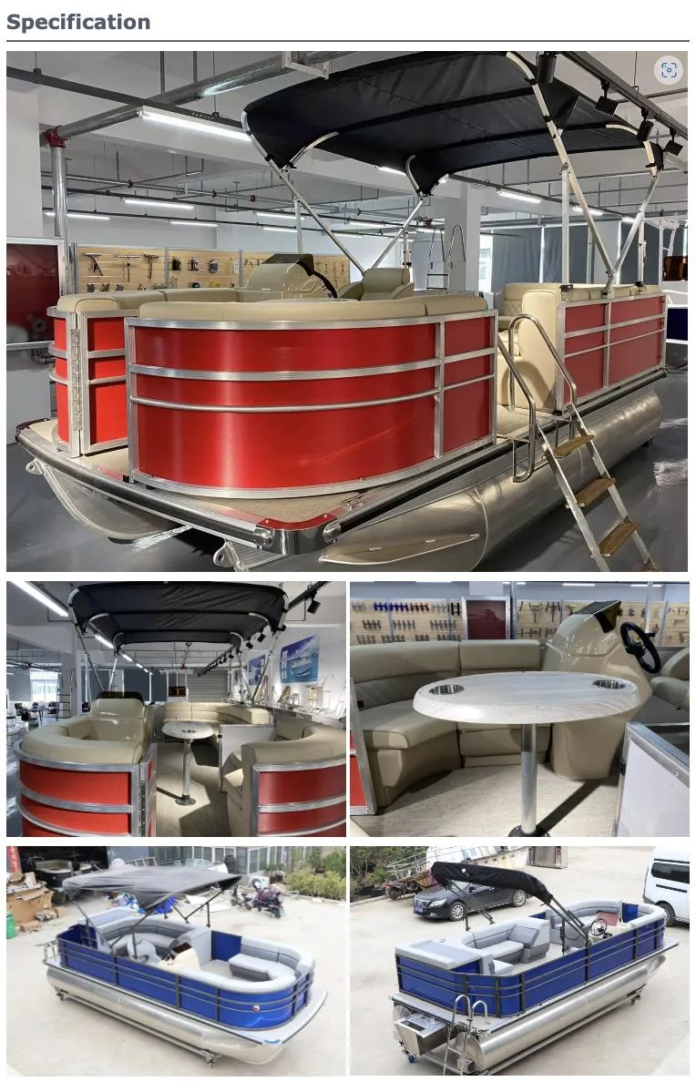 Customized Aluminum Welded Party Pleasure Pontoon Boats for Sale